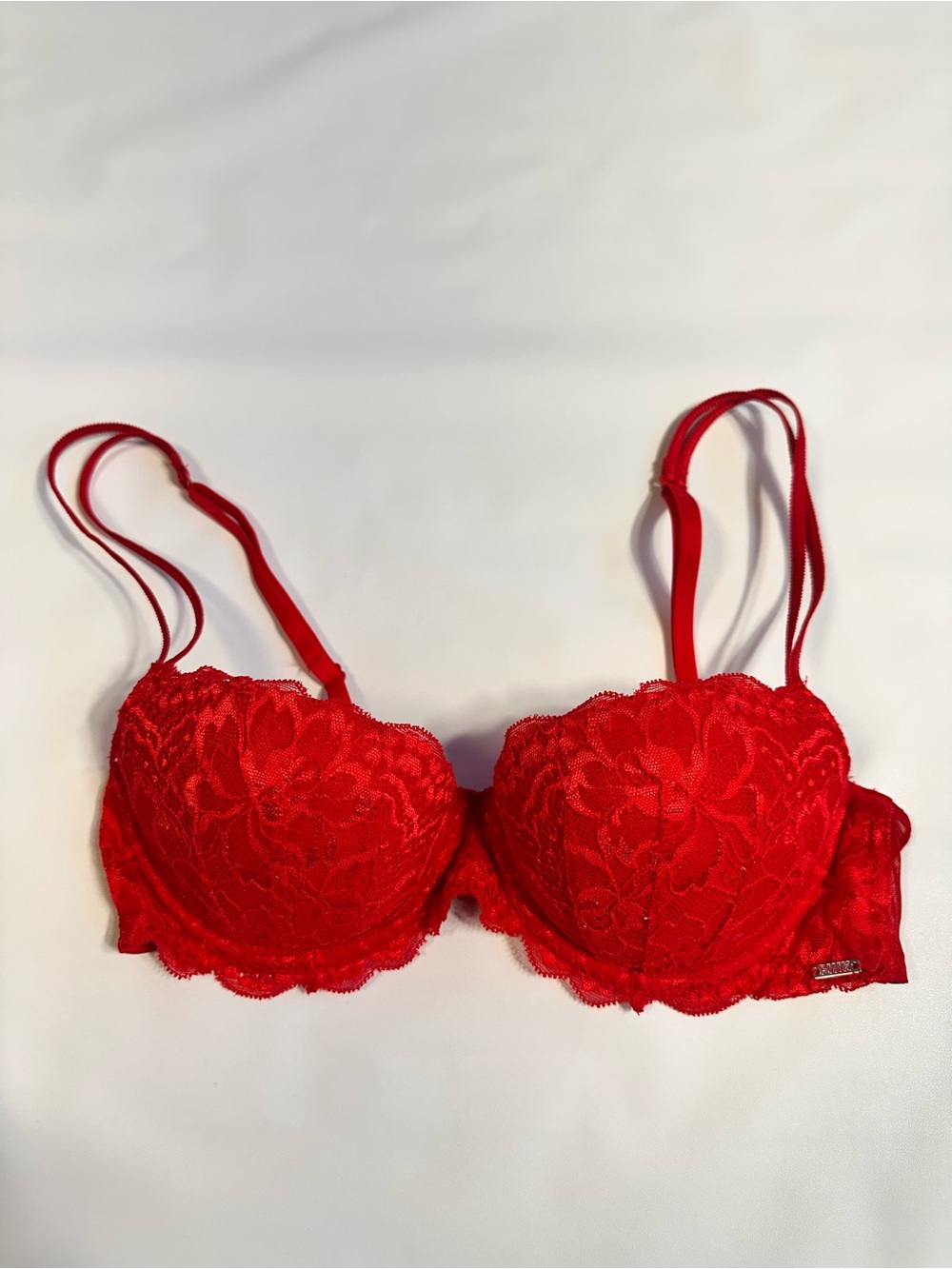 PINK Victoria's Secret Red Lace Underwire Bra